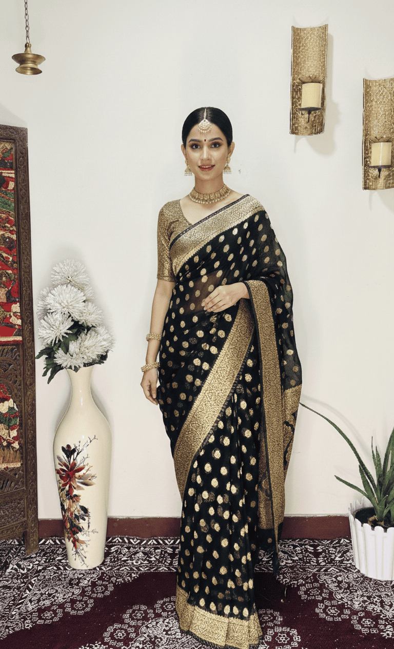 Gorgette Banarasi Saree
