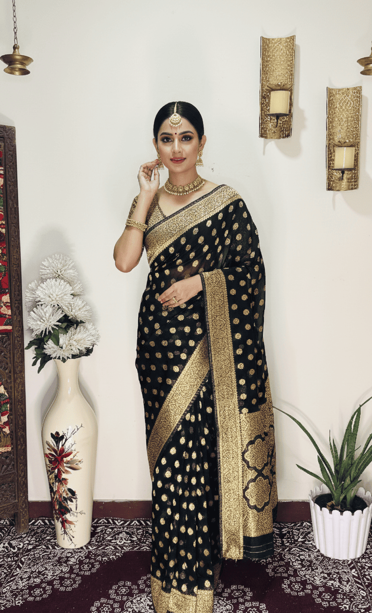 Gorgette Banarasi Saree