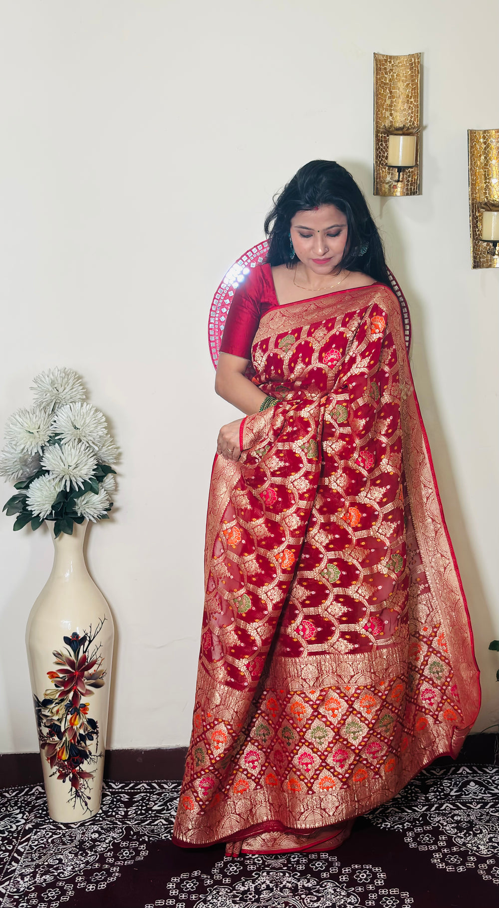 Gorgette Bandhej Meena Banarasi