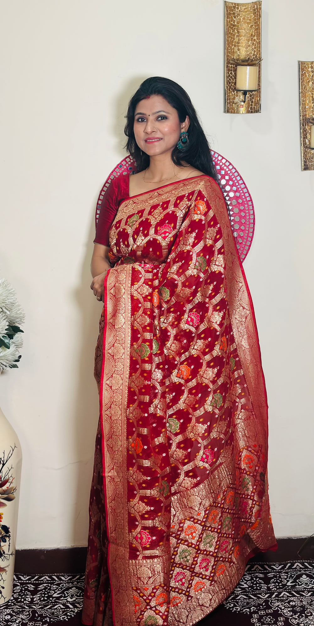 Gorgette Bandhej Meena Banarasi