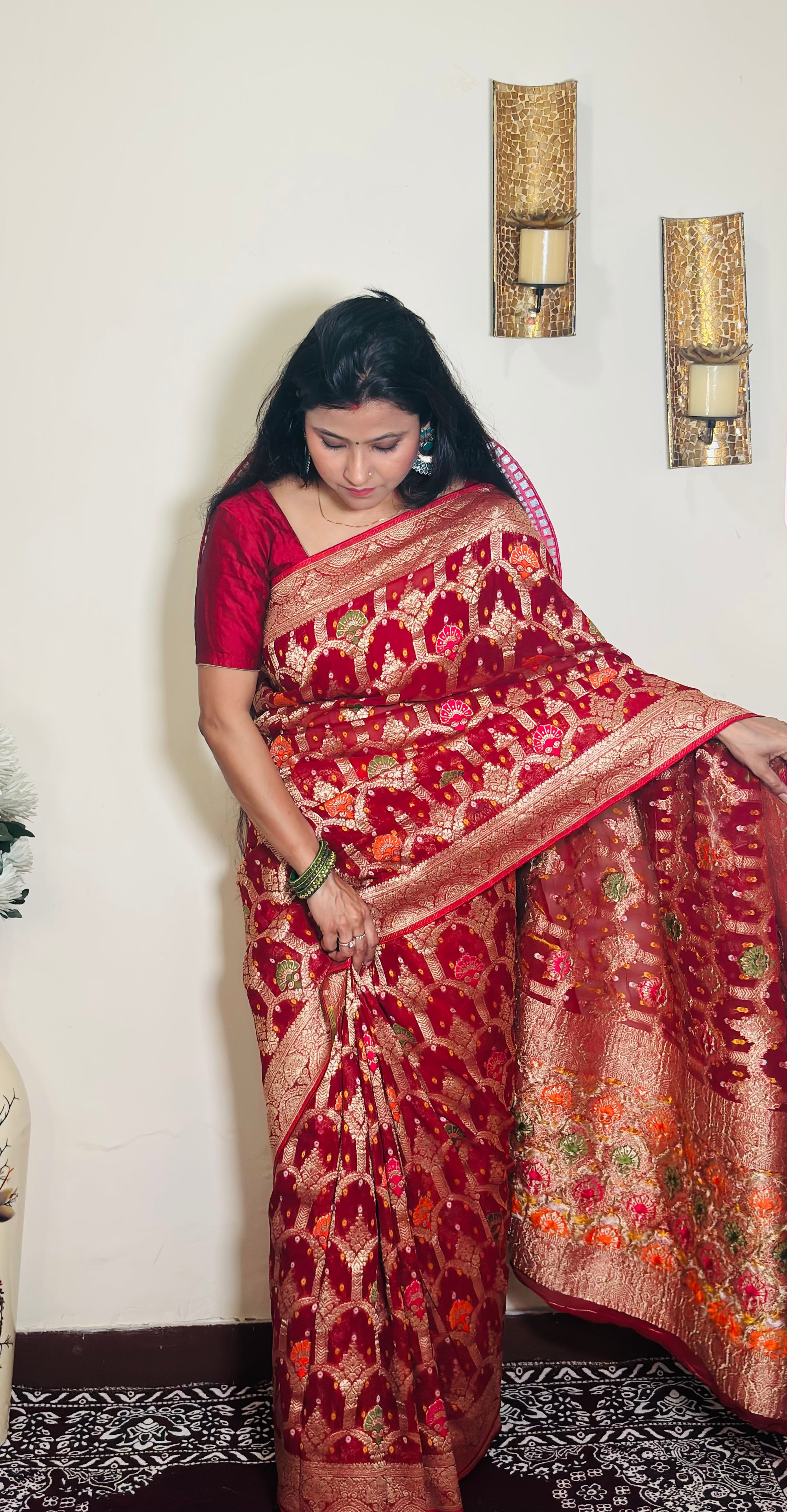 Gorgette Bandhej Meena Banarasi