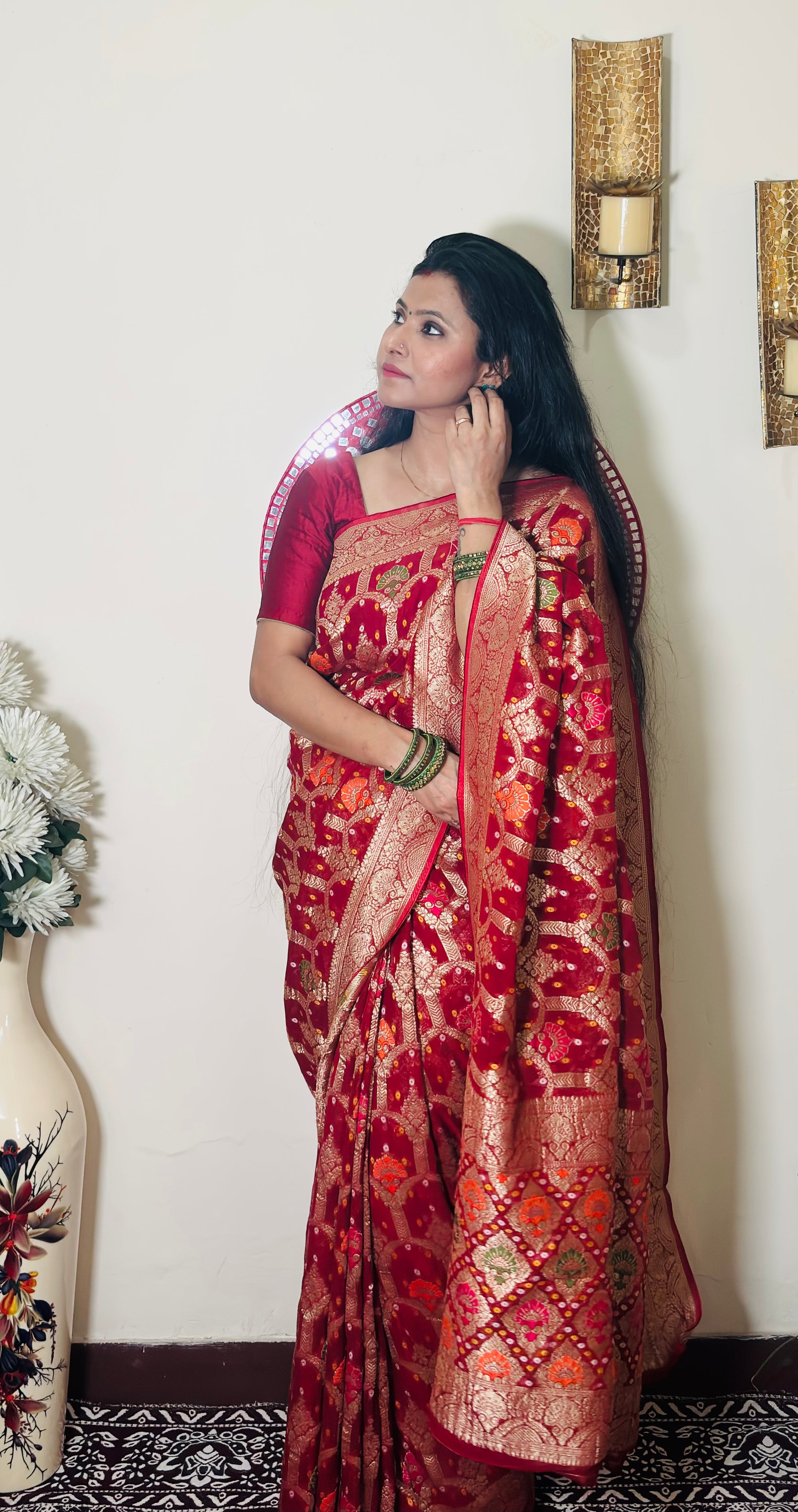 Gorgette Bandhej Meena Banarasi