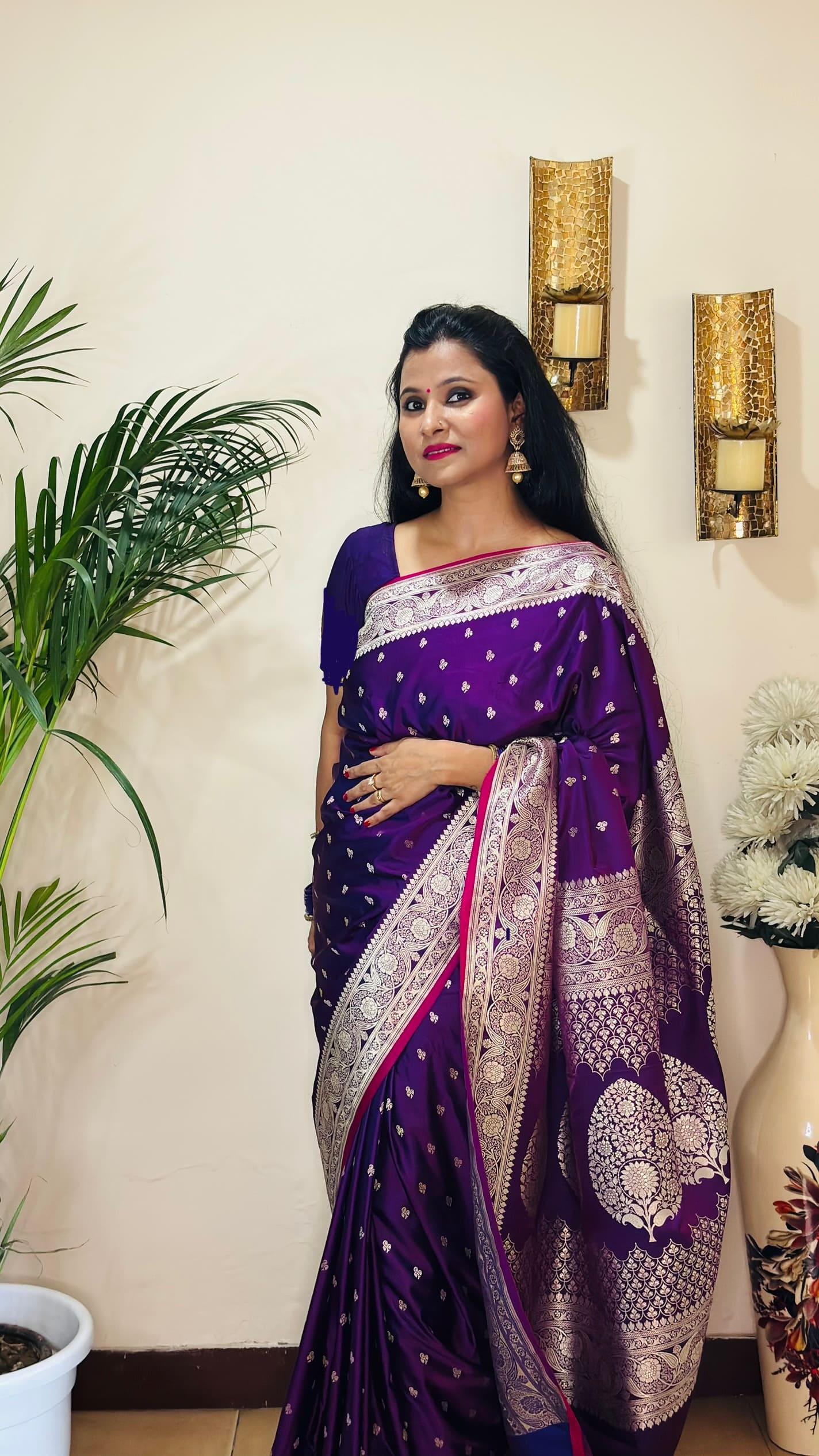 Mushru Katan Silk Banarasi Saree