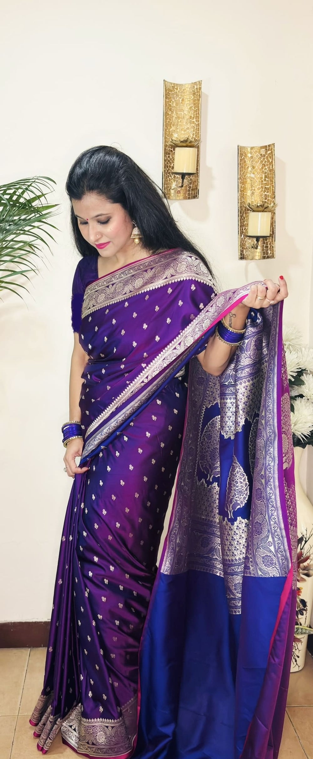 Mushru Katan Silk Banarasi Saree