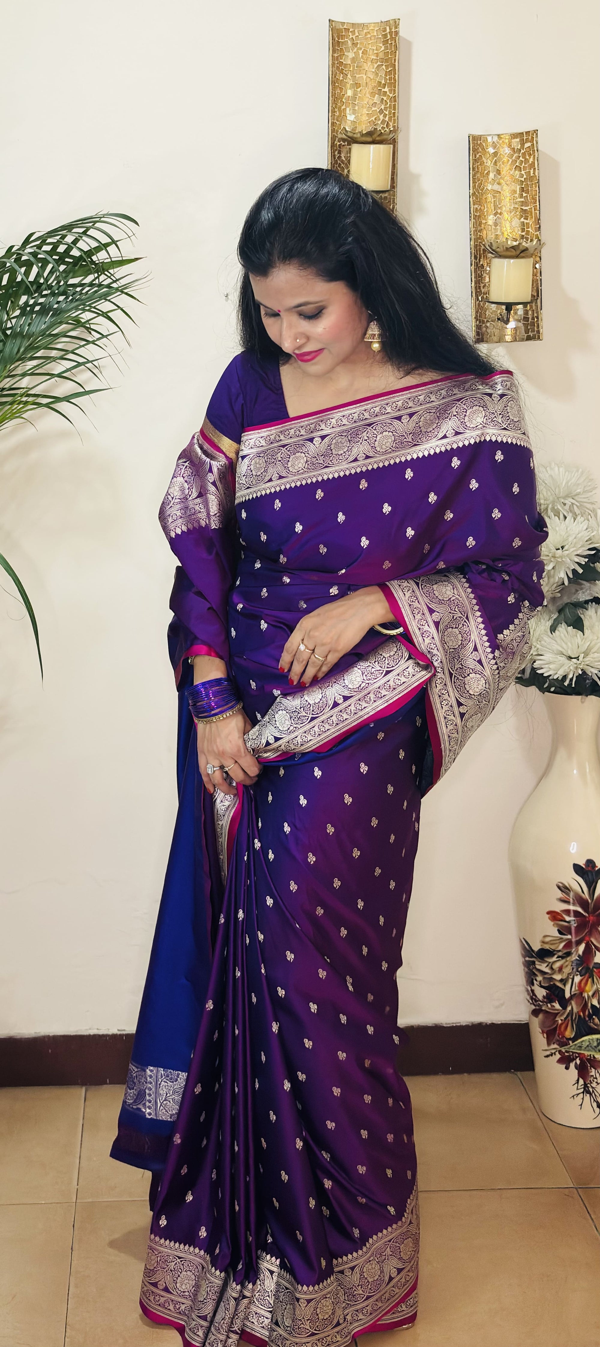 Mushru Katan Silk Banarasi Saree
