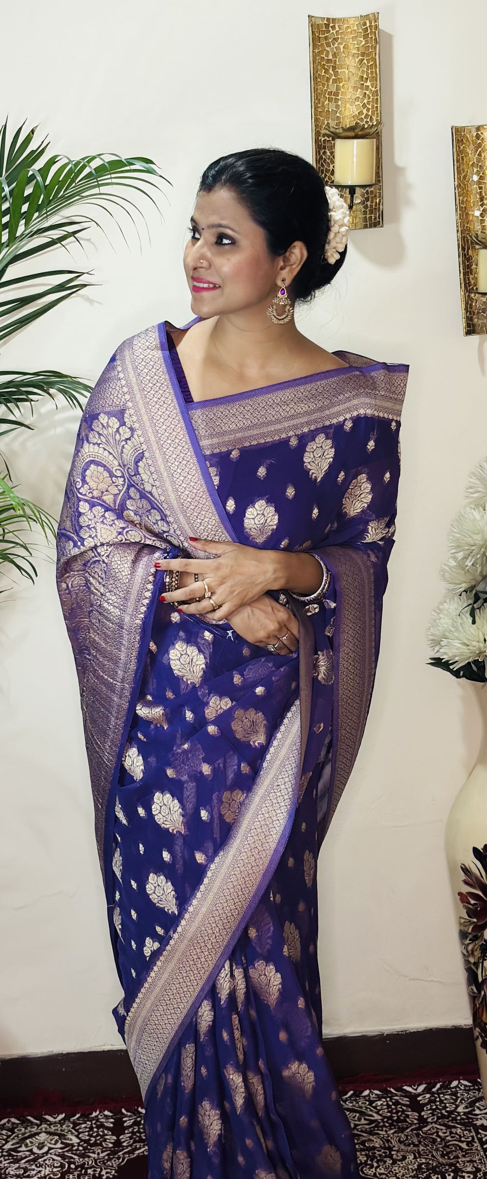 Gorgette Banarasi Saree