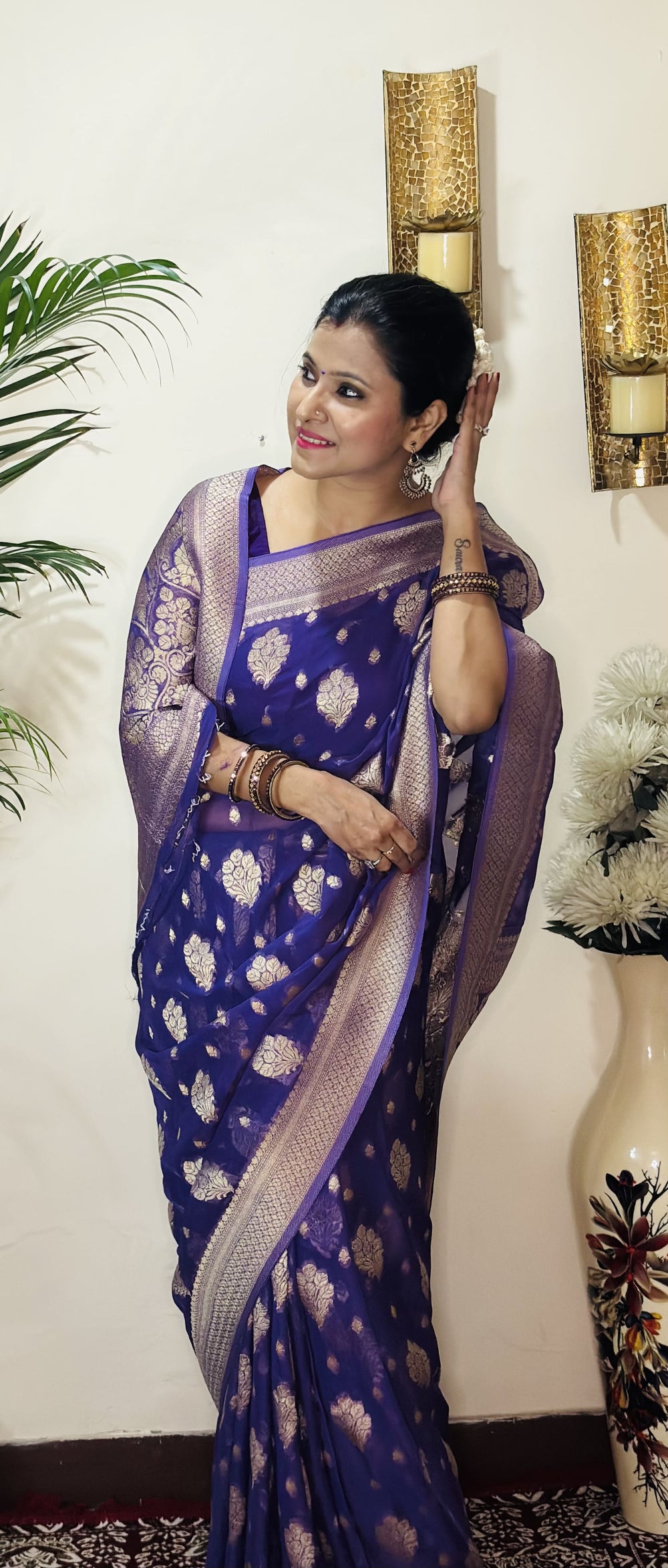 Gorgette Banarasi Saree
