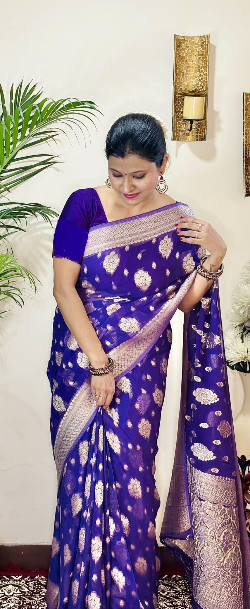 Gorgette Banarasi Saree