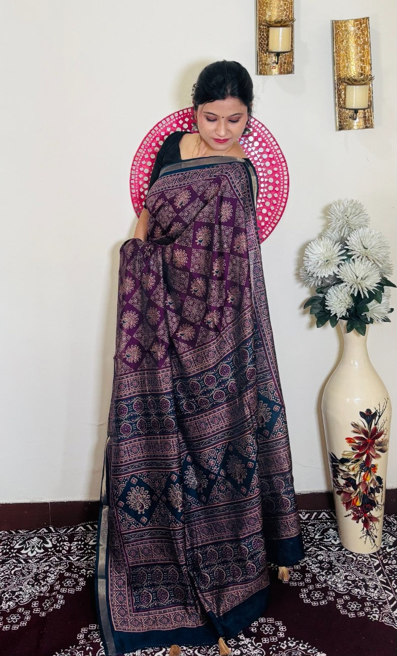 Ajrakh Printl Mul Cotton