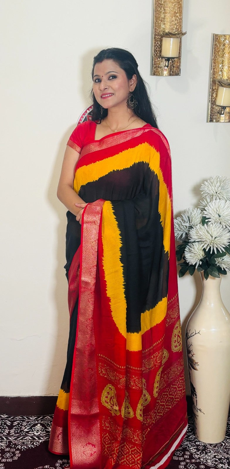Viscose Silk Multi Color Saree