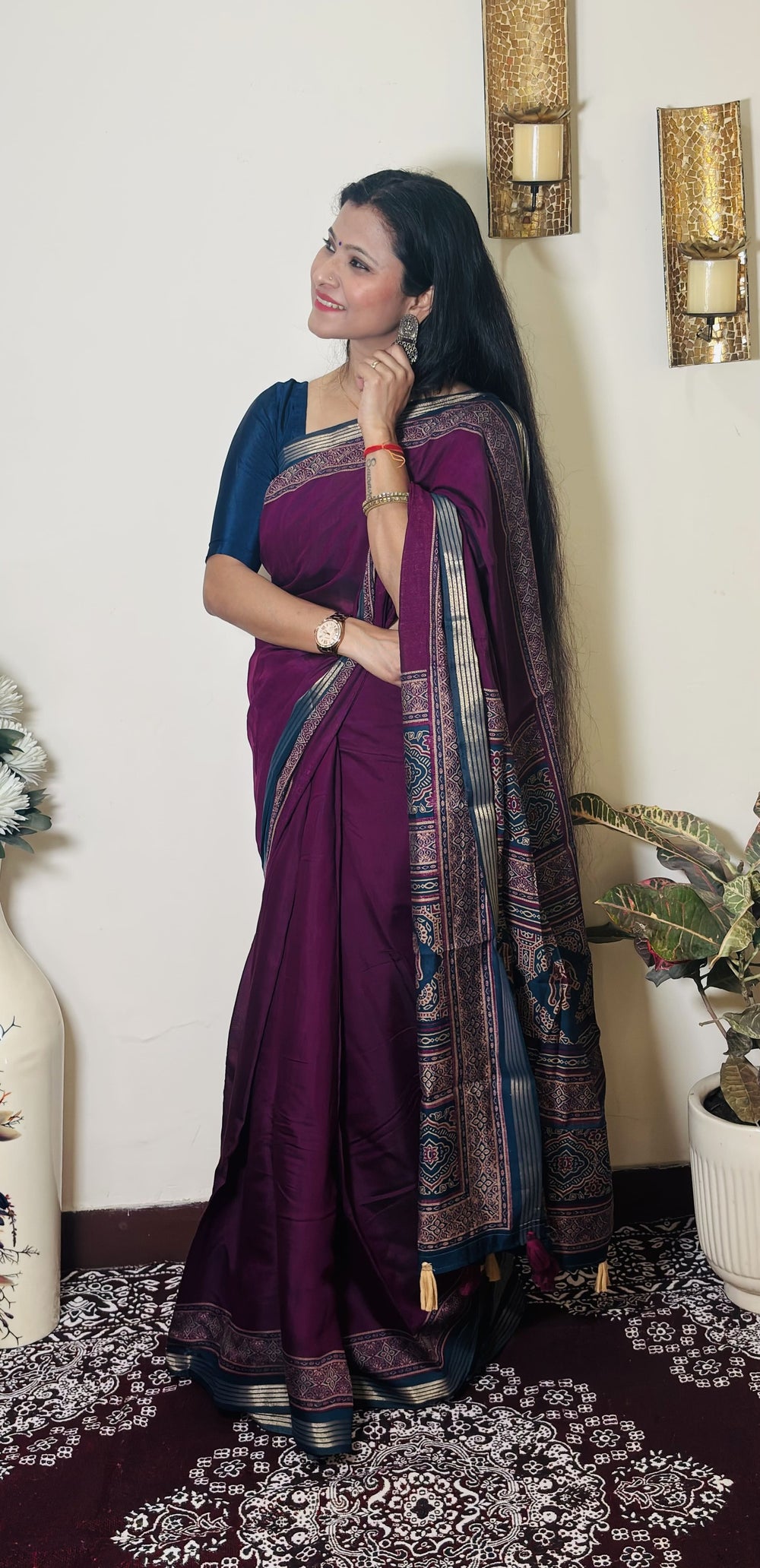 Mul Cotton Plain with border