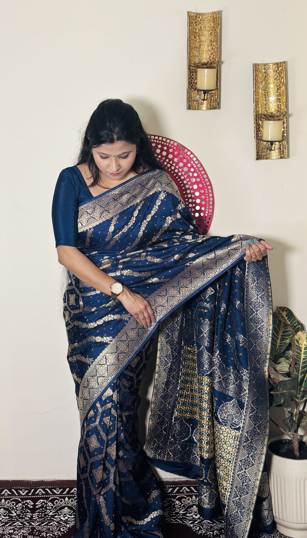 Satin Bandhej Banarasi