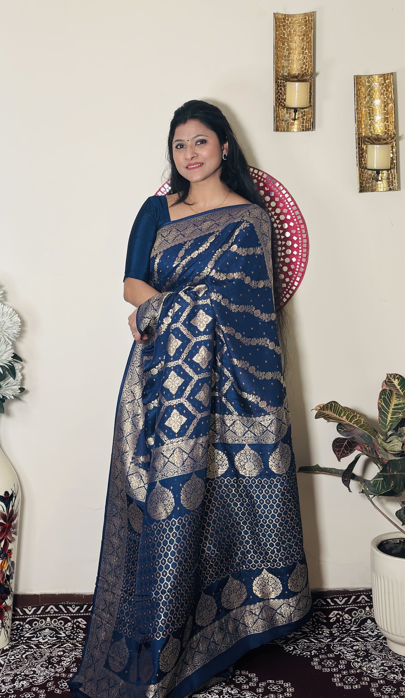 Satin Bandhej Banarasi