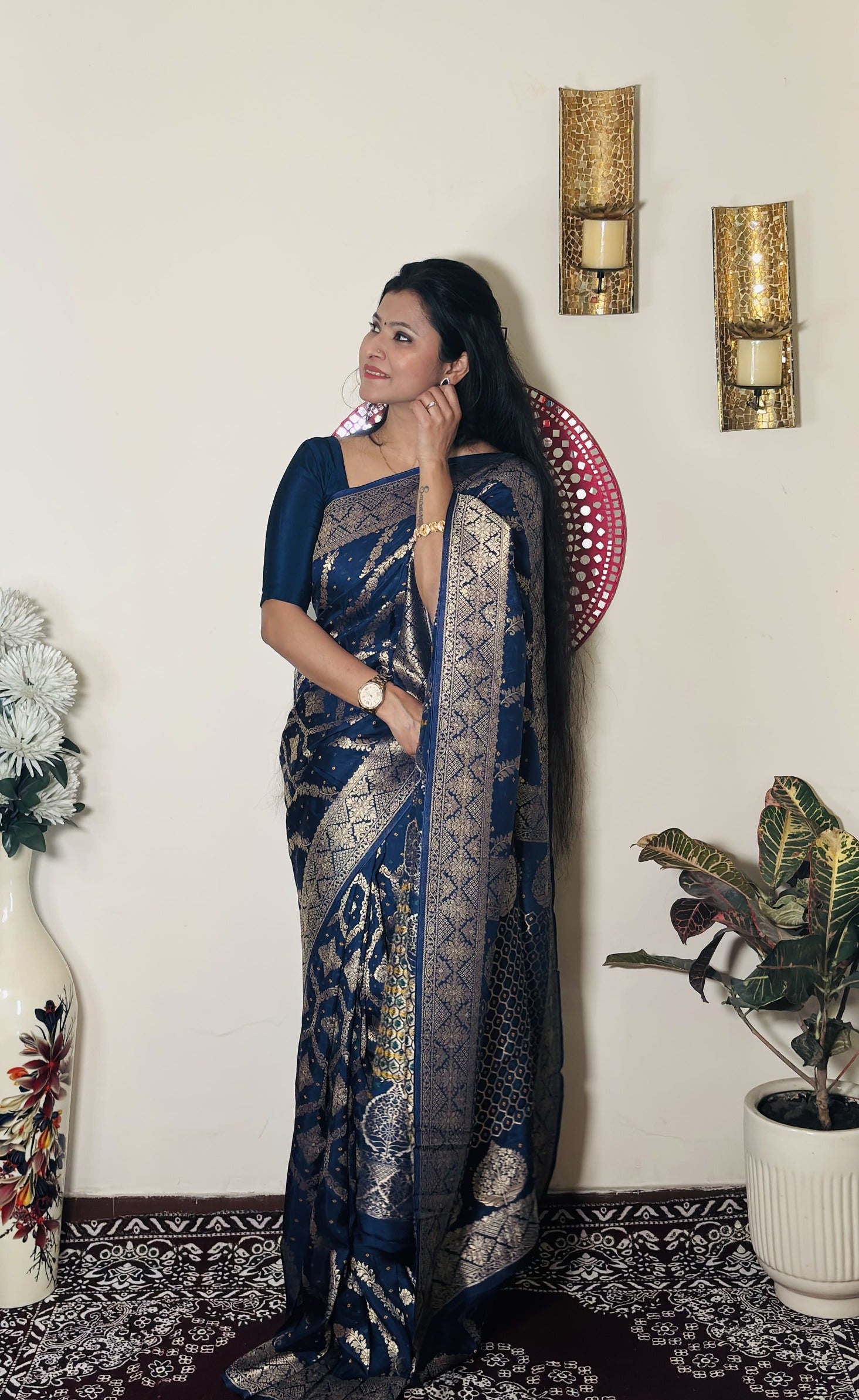 Satin Bandhej Banarasi