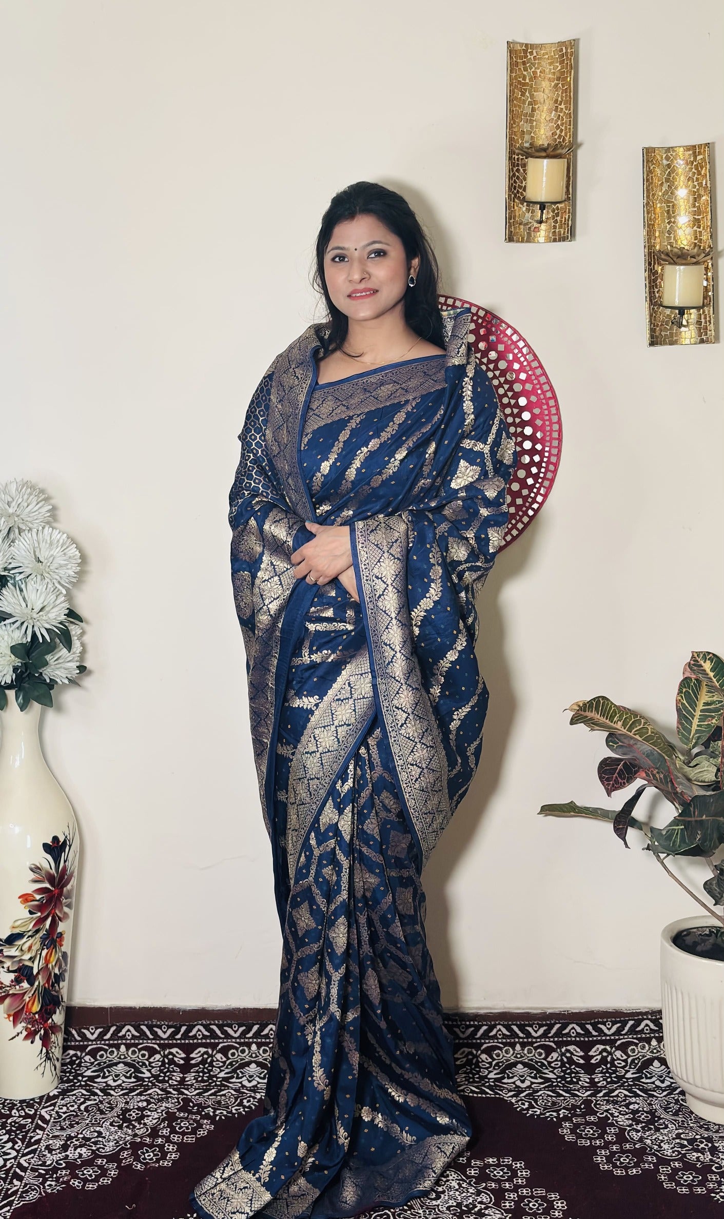 Satin Bandhej Banarasi